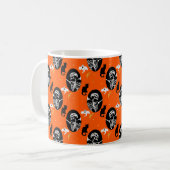 Halloween-Skelett-Muster Kaffeetasse (Vorderseite Links)