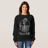 Halloween Skelett nie besseren Kaffee trinken Sweatshirt (Vorne ganz)