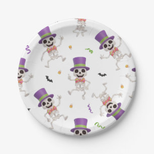 HALLOWEEN-SKELETT PAPPTELLER