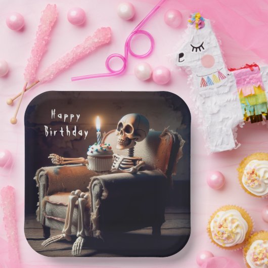 Halloween-Skelett Pappteller (Party)