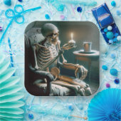 Halloween-Skelett Pappteller (Party)