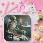 Halloween-Skelett Pappteller (Party)