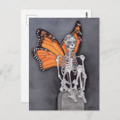 Halloween-Skelett Postkarte (Vorne/Hinten)