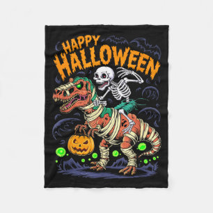 Halloween-Skelett reitet Mumie T-Rex Dinosaurier S Fleecedecke