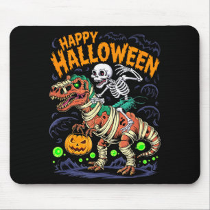 Halloween-Skelett reitet Mumie T-Rex-Dinosaurier S Mousepad