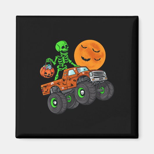 Halloween Skelett Reitmonster Truck Kleinkind Bo Magnet (Vorne)