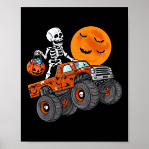 Halloween Skelett Reitmonster Truck Kleinkind Bo Poster