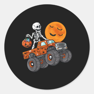 Halloween Skelett Reitmonster Truck Kleinkind Bo Runder Aufkleber