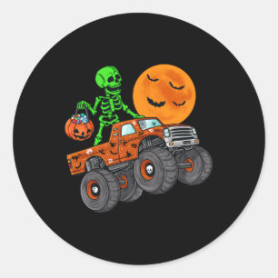 Halloween Skelett Reitmonster Truck Kleinkind Bo Runder Aufkleber
