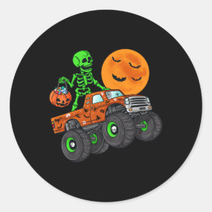 Halloween Skelett Reitmonster Truck Kleinkind Bo Runder Aufkleber
