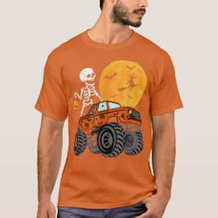 Halloween Skelett Reitmonster Truck Kostüm Ki T-Shirt