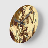 Halloween-Skelett Runde Wanduhr (Winkel)