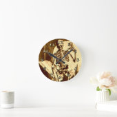 Halloween-Skelett Runde Wanduhr (Zuhause)