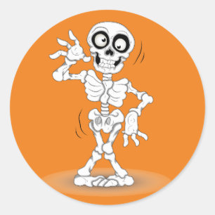 Halloween-Skelett Runder Aufkleber