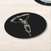 Halloween-Skelett Runder Pappuntersetzer (Angewinkelt)