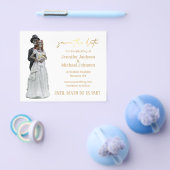 halloween skelett Save the Date gold Flyer (Einzeln)