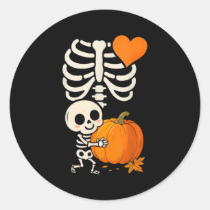 Halloween-Skelett Schwangerschaftsankündigung Soky Runder Aufkleber