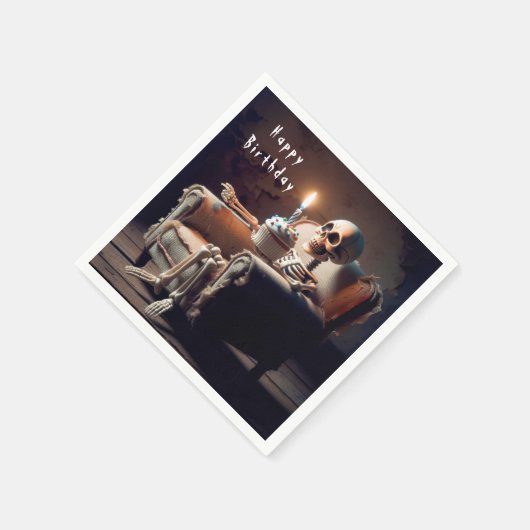 Halloween-Skelett Serviette (Ecke)