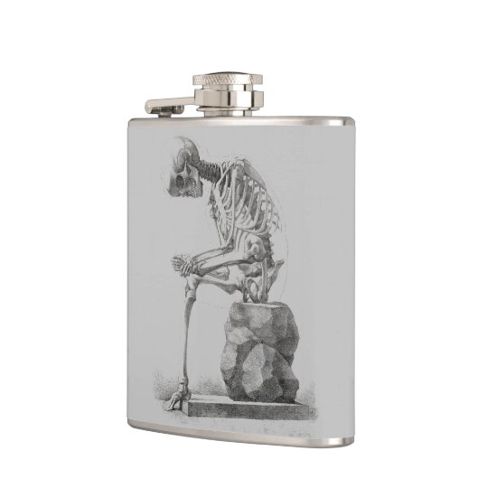 Halloween Skelett Sitting Anatomie Flachmann (Links)