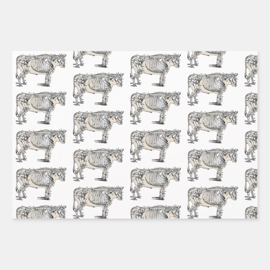 Halloween Skelett Sitting Anatomie Geschenkpapier Set (Vorderseite 2)