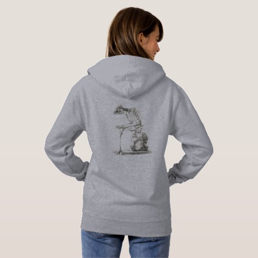 Halloween Skelett Sitting Anatomie Hoodie (Schwarz voll)
