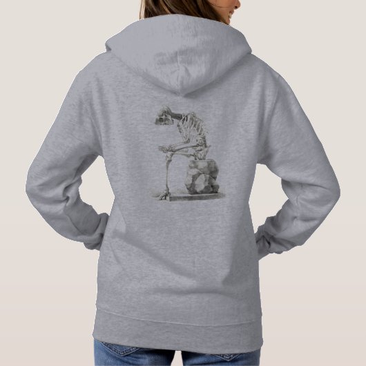 Halloween Skelett Sitting Anatomie Hoodie (Rückseite)