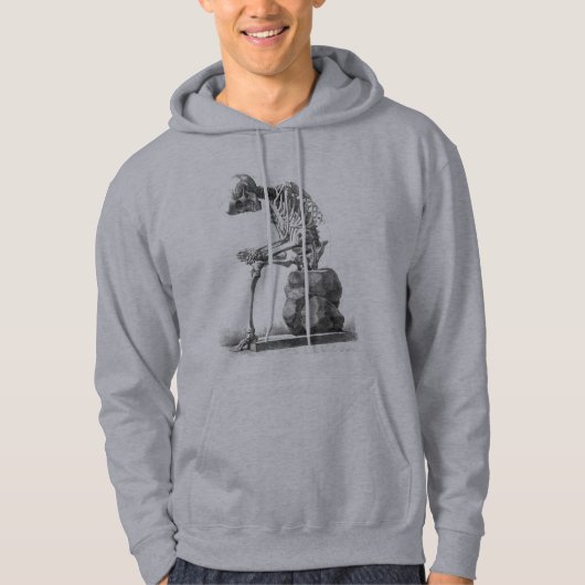 Halloween Skelett Sitting Anatomie Hoodie (Vorderseite)