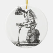 Halloween Skelett Sitting Anatomie Keramik Ornament (Vorne)
