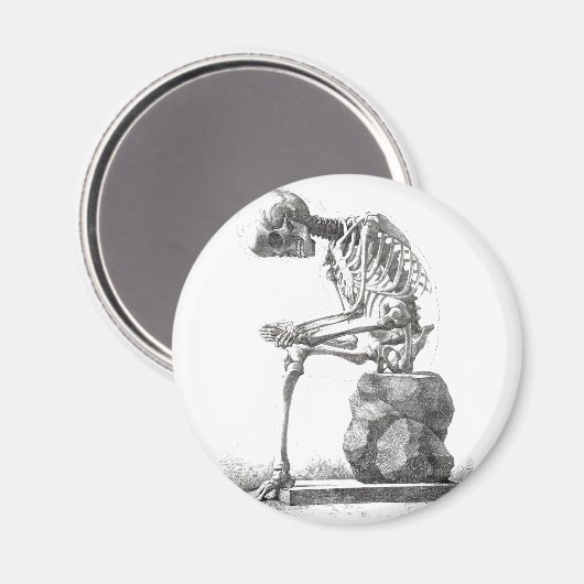 Halloween Skelett Sitting Anatomie Magnet (Vorderseite/Rückseite)