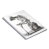 Halloween Skelett Sitting Anatomie Notizblock (Rechte Seite)