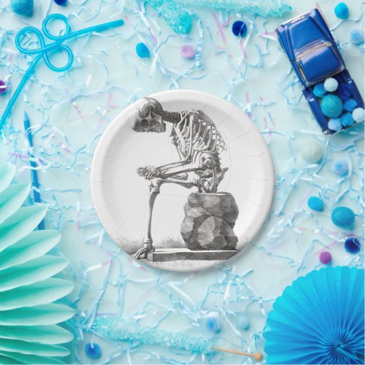 Halloween Skelett Sitting Anatomie Pappteller (Party)