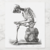 Halloween Skelett Sitting Anatomie Weinetikett (Einzelnes Label)