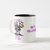 Halloween Skelett So Roll ich Gamer Dice Zweifarbige Tasse (Vorderseite Links)