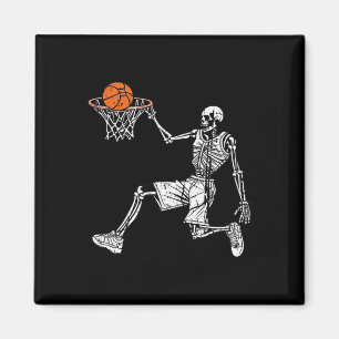 Halloween Skelett Spaß Basketballspieler Slam Magnet