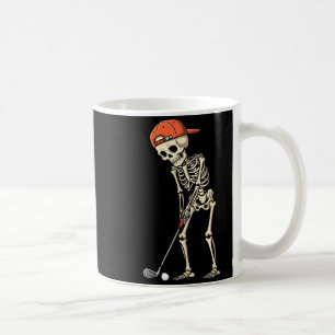 Halloween-Skelett spielt Golf lustiger Golfer Jung Kaffeetasse