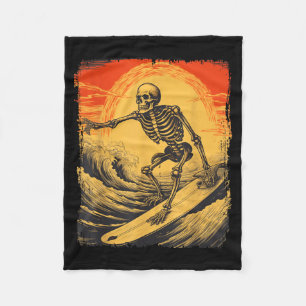 Halloween-Skelett-Surfen-Surfboard-Gruselige Saiso Fleecedecke