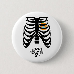 Halloween-Skelett-T-Shirts Lustiges Halloween-Gesc Button