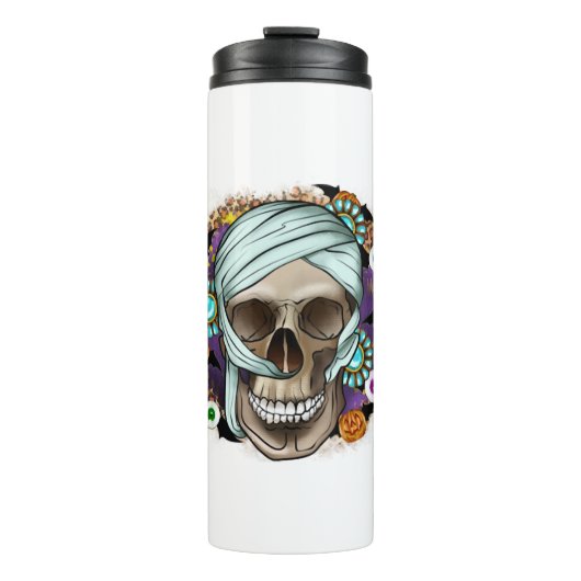 Halloween-Skelett Thermosbecher (Vorderseite)