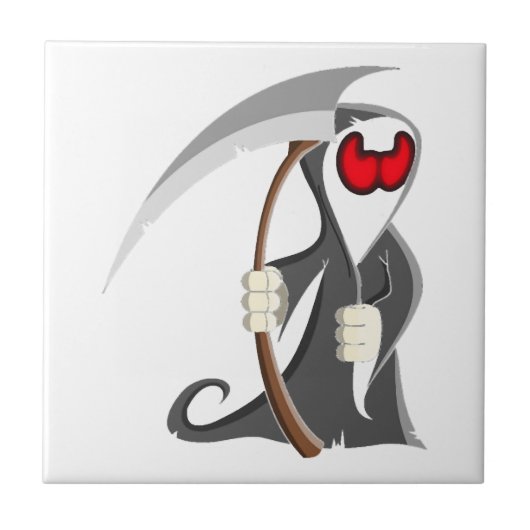 Halloween-Skelett Tod Fliese (Vorderseite)