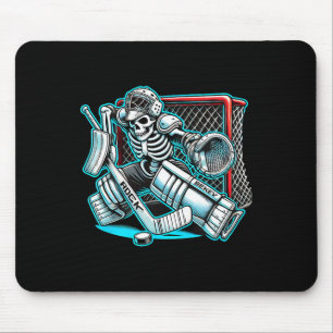 Halloween-Skelett-Torhüter-Hockey Mousepad