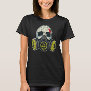 Halloween-Skelett-Totenkopf-Gasmaske T-Shirt