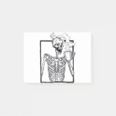 halloween skelett trinkt Kaffee lustig Post-it Klebezettel (Vorderseite)