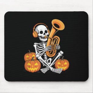 Halloween-Skelett Tuba Tubist Mousepad