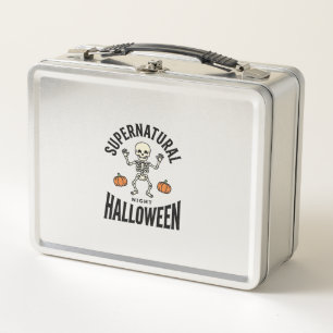 Halloween-Skelett Übernatürlich Lustig Vintage_1 Metall Brotdose