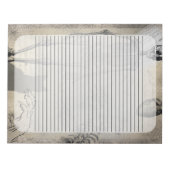 Halloween Skelett und Black Cat Vintag Ephemera Notizblock (Vorderseite)