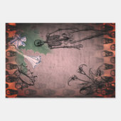 Halloween Skelett und White Calla Lilies Ephemera Geschenkpapier Set (Vorderseite 3)