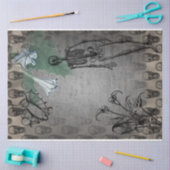Halloween Skelett und White Calla Lilies Ephemera Seidenpapier (Basteln)