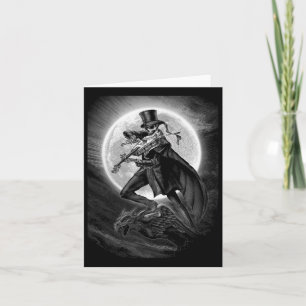 Halloween Skelett Violine spielen - Rock and Roll Karte