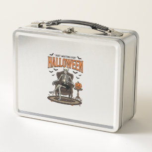 Halloween-Skelett wartet einfach Funny Vintage_1 Metall Brotdose