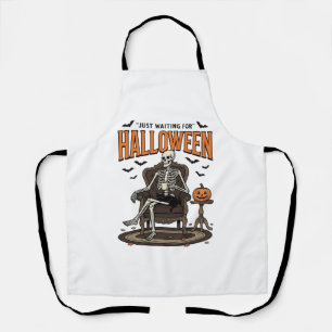 Halloween-Skelett wartet einfach Funny Vintage_1 Schürze
